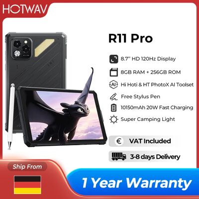 HOTWAV R11 Pro 8,7'' HD 120Hz Display Robustes Tablet 10150mAh Riesiger Akku 20W Schnellladung Android 16 Super Camping Light Pad 8GB RAM 256GB ROM 64MP + 16MP Kamera 1080P Leichtes Tablet-PC Mit HOTWAV R11 Pro 8,7'' HD 120Hz Display Robustes Tablet 10150mAh Riesiger Akku 20W Schnellladung Android 16 Super Camping Light Pad 8GB RAM 256GB ROM 64MP + 16MP Kamera 1080P Leichtes Tablet-PC Mit