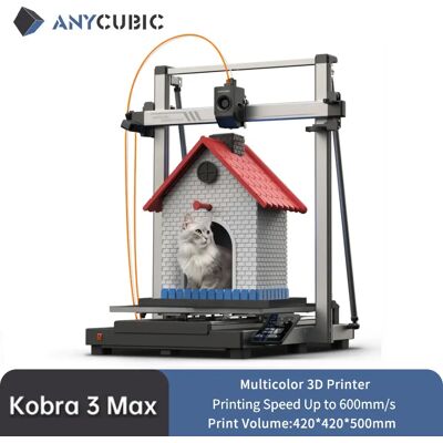 ANYCUBIC Kobra 3 Max 3D-Drucker mit Höchstgeschwindigkeit von 600mm/s, Großem Bauvolumen von 500*420*420mm und Intelligenter APP-Steuerung ANYCUBIC Kobra 3 Max 3D-Drucker mit Höchstgeschwindigkeit von 600mm/s, Großem Bauvolumen von 500*420*420mm und Intelligenter APP-Steuerung