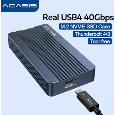 ACASIS 40Gbps M.2 NVMe SSD-Gehäuse aus Aluminium für Thunderbolt 4/3 USB4 Werkzeuglos Montierbar Unterstützt 2280-2230 SSDs für M1/M2 Pro/Max ACASIS 40Gbps M.2 NVMe SSD-Gehäuse aus Aluminium für Thunderbolt 4/3 USB4 Werkzeuglos Montierbar Unterstützt 2280-2230 SSDs für M1/M2 Pro/Max