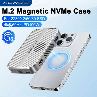 Acasis Magnetisches M.2 NVMe SSD-Gehäuse, 10 Gbit/s, USB-C-Dockingstation mit Lüfter, HDMI 4K60 Hz, SD/TF PD 100 W für iPhone 17 16 Acasis Magnetisches M.2 NVMe SSD-Gehäuse, 10 Gbit/s, USB-C-Dockingstation mit Lüfter, HDMI 4K60 Hz, SD/TF PD 100 W für iPhone 17 16