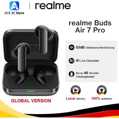 Globale Version realme Buds Air 7 Pro Kopfhörer 53dB Echtzeit-Geräuschunterdrückung 11+6mm Dual-DAC-Treiber KI Live-Übersetzer Globale Version realme Buds Air 7 Pro Kopfhörer 53dB Echtzeit-Geräuschunterdrückung 11+6mm Dual-DAC-Treiber KI Live-Übersetzer