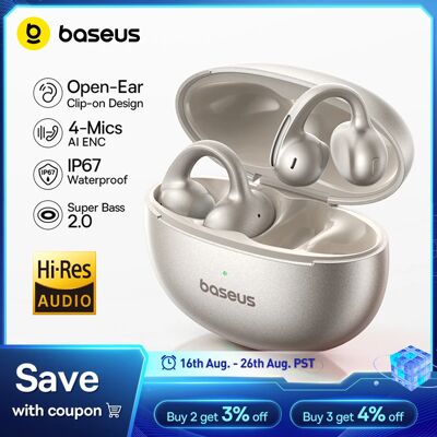 Baseus Bowie MC1 Pro Open-Ear Wireless Earbuds - Bluetooth 6.0, Hi-Res, ENC 4 Mikrofone Baseus Bowie MC1 Pro Open-Ear Wireless Earbuds - Bluetooth 6.0, Hi-Res, ENC 4 Mikrofone