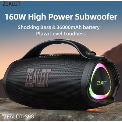 ZEALOT S98 160W Big Power Tragbare Bluetooth Lautsprecher Drahtlose TWS Subwoofer Bluetooth Lautsprecher Wasserdichte Mobile HIFI Qualität ZEALOT S98 160W Big Power Tragbare Bluetooth Lautsprecher Drahtlose TWS Subwoofer Bluetooth Lautsprecher Wasserdichte Mobile HIFI Qualität