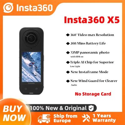 Insta360 Action-Kamera X5 Neu 8K 30fps Wechselobjektiv Dreifach-Chip für Schwachlicht Lange Autonomie Insta X5 Insta360 Action-Kamera X5 Neu 8K 30fps Wechselobjektiv Dreifach-Chip für Schwachlicht Lange Autonomie Insta X5