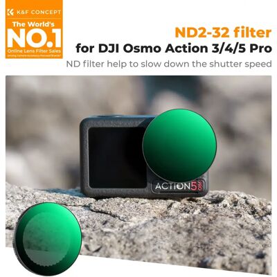 K&F CONCEPT Variabler ND2-32 Filter für DJI Osmo Action 5 Pro 4 3 Snap-on Originalfilter bleibt Einfach zu nutzen K&F CONCEPT Variabler ND2-32 Filter für DJI Osmo Action 5 Pro 4 3 Snap-on Originalfilter bleibt Einfach zu nutzen