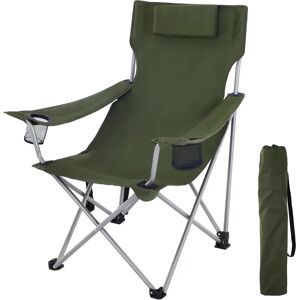SONGMICS Campingstuhl, Klappstuhl, Outdoor-Stuhl mit Armlehnen, Kopfstütze und Getränkehaltern, stabiles Gestell SONGMICS Campingstuhl, Klappstuhl, Outdoor-Stuhl mit Armlehnen, Kopfstütze und Getränkehaltern, stabiles Gestell
