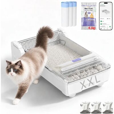 UBPET C31 Katzenklo Selbstreinigend,Offene Selbstreinigende Katzentoilette mit APP-Steuerung,Desodorierer,Doppeltes Rechenzahndesign,Große Fassungsvermögen,Automatisches Katzenklo für Mehrere Katzen UBPET C31 Katzenklo Selbstreinigend,Offene Selbstreinigende Katzentoilette mit APP-Steuerung,Desodorierer,Doppeltes Rechenzahndesign,Große Fassungsvermögen,Automatisches Katzenklo für Mehrere Katzen