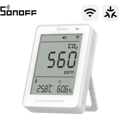 SONOFF SAWF-08P AirGuard CO2 Messgerät WLAN Matter Luftqualitätsmonitor mit Temperatur- & Feuchtigkeitsmesser Ton- & Lichtalarm SONOFF SAWF-08P AirGuard CO2 Messgerät WLAN Matter Luftqualitätsmonitor mit Temperatur- & Feuchtigkeitsmesser Ton- & Lichtalarm