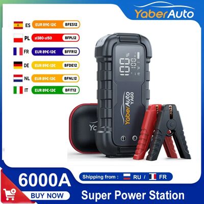 YABER 6000 A Starthilfe 150 W DC PD45W Autobatterieladegerät 3,3 LED-Bildschirm 600 Lumen Taschenlampe Batterieladegerät Super Startgerät YABER 6000 A Starthilfe 150 W DC PD45W Autobatterieladegerät 3,3 LED-Bildschirm 600 Lumen Taschenlampe Batterieladegerät Super Startgerät
