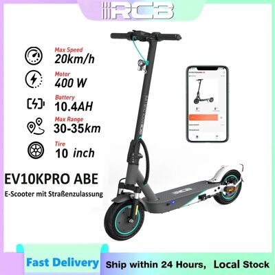 RCB EV10K PRO E-Scooter mit ABE Straßenzulassung 400W Motor 10.4Ah Akku 30-35km Reichweite APP Steuerung faltbarer Elektroroller RCB EV10K PRO E-Scooter mit ABE Straßenzulassung 400W Motor 10.4Ah Akku 30-35km Reichweite APP Steuerung faltbarer Elektroroller