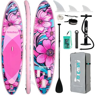 FunWater Stand Up Paddle Board Komplettes rutschfestes Wassersport-aufblasbares Sup-Paddle-Board Surfbrett mit Zubehör FunWater Stand Up Paddle Board Komplettes rutschfestes Wassersport-aufblasbares Sup-Paddle-Board Surfbrett mit Zubehör