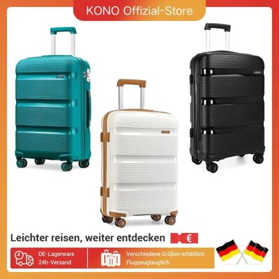 KONO Handgepäck Trolley Koffer mit TSA Schloss, 4 Zwillingsrollen, Modischer Polypropylen Hartschalenkoffer KONO Handgepäck Trolley Koffer mit TSA Schloss, 4 Zwillingsrollen, Modischer Polypropylen Hartschalenkoffer