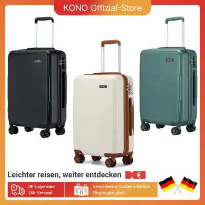 S/M/L Kono Handgepäck-Koffer Leichtes PC+ABS Hartschale mit TSA-Schloss, 4 multidirektionale Rollen - Kabinenkompatibler Trolley S/M/L Kono Handgepäck-Koffer Leichtes PC+ABS Hartschale mit TSA-Schloss, 4 multidirektionale Rollen - Kabinenkompatibler Trolley
