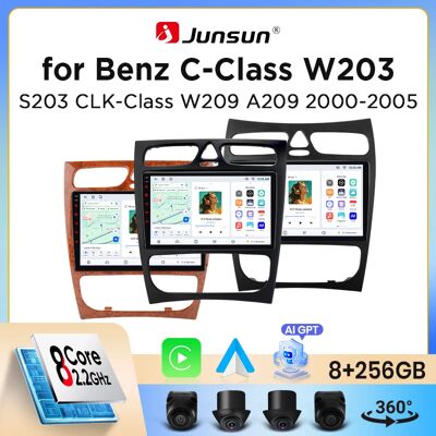 Junsun Wireless CarPlay Android Auto Autoradio für Mercedes-Benz C-Klasse (W203) / CLK-Klasse (C209/A209) 2000-2009 mit integriertem Lüfter, Android GPS-Navigation, Multimedia-Player, WiFi, DSP, RDS, Junsun Wireless CarPlay Android Auto Autoradio für Mercedes-Benz C-Klasse (W203) / CLK-Klasse (C209/A209) 2000-2009 mit integriertem Lüfter, Android GPS-Navigation, Multimedia-Player, WiFi, DSP, RDS,
