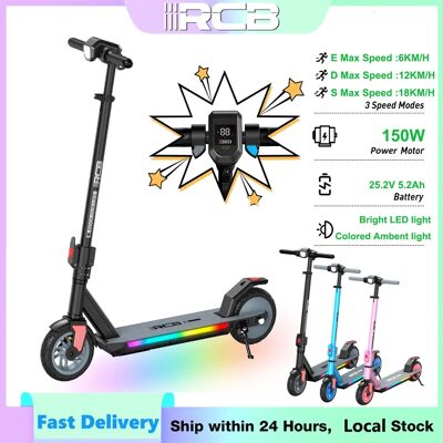 RCB Elektroroller für Kinder R12 Pro W, faltbar, 18 km/h, Reichweite 15 km, LED-Bildschirm, RGB-Lichtband, für Kinder von 6-12 Jahren RCB Elektroroller für Kinder R12 Pro W, faltbar, 18 km/h, Reichweite 15 km, LED-Bildschirm, RGB-Lichtband, für Kinder von 6-12 Jahren