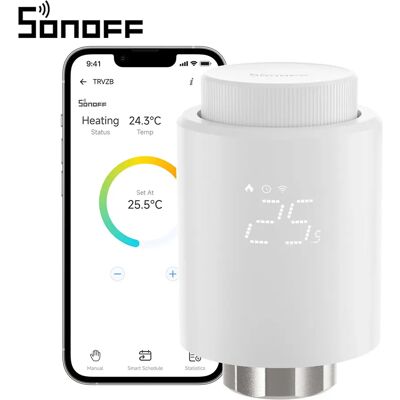 SONOFF TRVZB Zigbee Heizkörperthermostat–Smart Home Heizung mit Frostschutz, App Steuerung, Fernbedienung, kompatibel mit Alexa SONOFF TRVZB Zigbee Heizkörperthermostat–Smart Home Heizung mit Frostschutz, App Steuerung, Fernbedienung, kompatibel mit Alexa