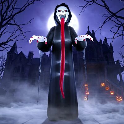 Outsunny Aufblasbares Halloween-Skelett, 310 cm, Halloweendekoration mit LED Outsunny Aufblasbares Halloween-Skelett, 310 cm, Halloweendekoration mit LED