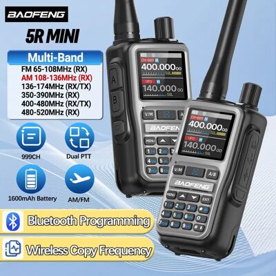BAOFENG UV-5R Mini Walkie Talkie Multi Band Bluetooth Programmierung Drahtlose Kopierfrequenz 999CH AM FM Long Range Two Way Radio BAOFENG UV-5R Mini Walkie Talkie Multi Band Bluetooth Programmierung Drahtlose Kopierfrequenz 999CH AM FM Long Range Two Way Radio
