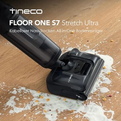 Tineco Floor ONE S7 Stretch Ultra Nass Trockensauger, 180° Lay-Flat Nasssauger, 85°C 5 Min Flashdry-Selbstreinige, 50 Min Laufzeit, DualBlock Anti-Tangle, Beide Kantenreinigen, Reinigen unter Möbeln Tineco Floor ONE S7 Stretch Ultra Nass Trockensauger, 180° Lay-Flat Nasssauger, 85°C 5 Min Flashdry-Selbstreinige, 50 Min Laufzeit, DualBlock Anti-Tangle, Beide Kantenreinigen, Reinigen unter Möbeln