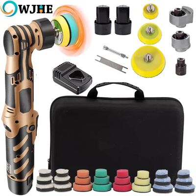 OWJHE 12V Kabelloser Mini-Autopolierer, kabellose Autopoliermaschine mit 1/1,5/2 Zoll Polierpad-Set für Autowachs, einstellbare Geschwindigkeit OWJHE 12V Kabelloser Mini-Autopolierer, kabellose Autopoliermaschine mit 1/1,5/2 Zoll Polierpad-Set für Autowachs, einstellbare Geschwindigkeit