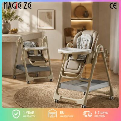 Magic ZC(母婴) Multifunktionaler Babyhochstuhl mit verstellbarem Esstablett, umwandelbarer Sitzerhöhung für Kleinkinder, stabiler Pyramidenrahmen mit omnidirektionalen Bremsrädern, atmungsaktives, gepolstertes Magic ZC(母婴) Multifunktionaler Babyhochstuhl mit verstellbarem Esstablett, umwandelbarer Sitzerhöhung für Kleinkinder, stabiler Pyramidenrahmen mit omnidirektionalen Bremsrädern, atmungsaktives, gepolstertes