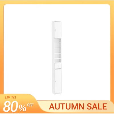 SoBuy BZR34 Badezimmerschrank Hochschrank Schmal Badschrank für kleine Bäder mit verstellbaren Einlegeböden Badezimmer 20x20x180 SoBuy BZR34 Badezimmerschrank Hochschrank Schmal Badschrank für kleine Bäder mit verstellbaren Einlegeböden Badezimmer 20x20x180