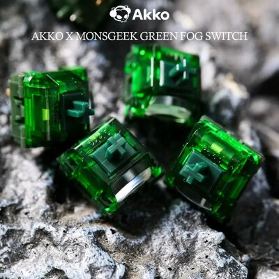 Akko x MonsGeek Grüne Nebelschalter, 5 Pins, 60 gf, schwerer linearer Schalter, werkseitig geschmiert, kompatibel mit mechanischer MX-Tastatur (45 Stück) Akko x MonsGeek Grüne Nebelschalter, 5 Pins, 60 gf, schwerer linearer Schalter, werkseitig geschmiert, kompatibel mit mechanischer MX-Tastatur (45 Stück)