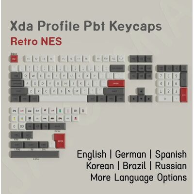 Jaycomia Retro NES Tastenkappen PBT Material Dye-Sub Koreanisch Brasilien Deutsch Spanisch ISO ANSI Layout Big Set XDA Tastenkappen für mechanische Tastatur Jaycomia Retro NES Tastenkappen PBT Material Dye-Sub Koreanisch Brasilien Deutsch Spanisch ISO ANSI Layout Big Set XDA Tastenkappen für mechanische Tastatur