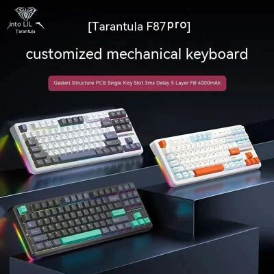 AULA F87Pro Mechanische Tastatur, 2,4 g/USB/Bluetooth, Tri-Modus, kabellos, 87 Tasten, 5-lagige Schalldämpfungsfüllung, geeignet für Gaming + Tipping AULA F87Pro Mechanische Tastatur, 2,4 g/USB/Bluetooth, Tri-Modus, kabellos, 87 Tasten, 5-lagige Schalldämpfungsfüllung, geeignet für Gaming + Tipping