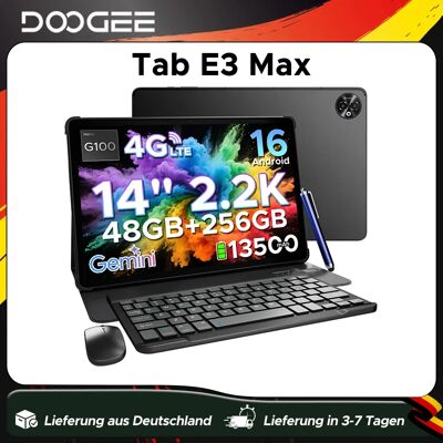DOOGEE Tab E3 Max 2 IN 1 Tablet-PC Android 16 Gemini AI 14'' 2,2K-Display 48GB(8+40) RAM 256GB ROM 13500mAh Akku Smart Pads DOOGEE Tab E3 Max 2 IN 1 Tablet-PC Android 16 Gemini AI 14'' 2,2K-Display 48GB(8+40) RAM 256GB ROM 13500mAh Akku Smart Pads