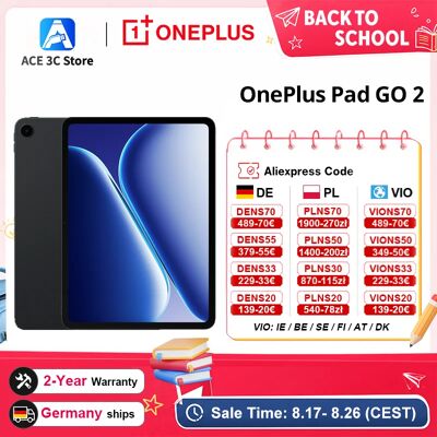 Globale Version OnePlus Pad GO 2 8+128 GB WiFi, 8+256 5G, 12,1 Zoll 2,8k-Display, 10.050 mAh 33 W, OxygenOS 16, Wi-Fi 6, Bluetooth 5.4 Globale Version OnePlus Pad GO 2 8+128 GB WiFi, 8+256 5G, 12,1 Zoll 2,8k-Display, 10.050 mAh 33 W, OxygenOS 16, Wi-Fi 6, Bluetooth 5.4