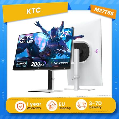 KTC M27T6S 27-Zoll 2K QHD Gaming-Monitor, 2560x1440, 200Hz Overclock 210Hz, Mini-LED 1152-Zonen HDR1000, Fast IPS, 1ms MPRT, Adaptive Sync, HDMI 2.0 DP 1.4, höhenverstellbarer Drehständer, VESA KTC M27T6S 27-Zoll 2K QHD Gaming-Monitor, 2560x1440, 200Hz Overclock 210Hz, Mini-LED 1152-Zonen HDR1000, Fast IPS, 1ms MPRT, Adaptive Sync, HDMI 2.0 DP 1.4, höhenverstellbarer Drehständer, VESA