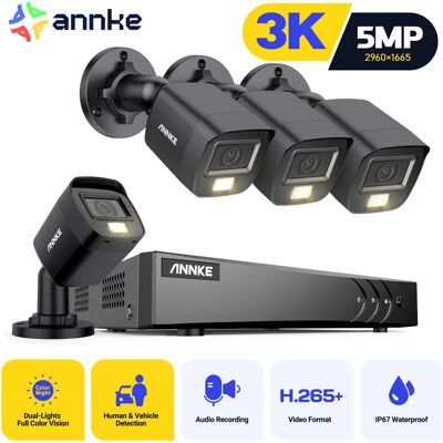 ANNKE 8CH 5MP Lite Videosicherheitssystem CCTV-Kit 5 IN1 H.265+ DVR mit 3K 4X 5MP integriertem Mikrofon Wasserdichte Überwachungskameras ANNKE 8CH 5MP Lite Videosicherheitssystem CCTV-Kit 5 IN1 H.265+ DVR mit 3K 4X 5MP integriertem Mikrofon Wasserdichte Überwachungskameras