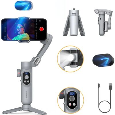 AOCHUAN Smart XPro Ai Grauer Gimbal-Stabilisator für iPhone und Android 3-Achsen-intelligenter Gimbal-Stabilisator Appless Face Tracking AOCHUAN Smart XPro Ai Grauer Gimbal-Stabilisator für iPhone und Android 3-Achsen-intelligenter Gimbal-Stabilisator Appless Face Tracking