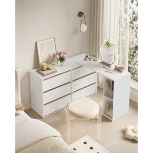 SONGMICS HOME Kommode, Schrank, Schminktisch mit Regal, Schnelle werkzeuglose Montage, nebeneinander oder L-förmig, für Schlafzi SONGMICS HOME Kommode, Schrank, Schminktisch mit Regal, Schnelle werkzeuglose Montage, nebeneinander oder L-förmig, für Schlafzi