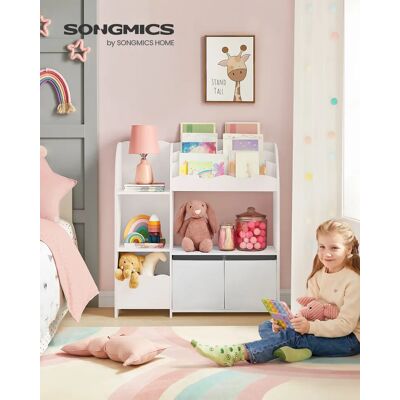 SONGMICS Bücherregal Kinder, Kinderregal, Spielzeugregal mit 2 Aufbewahrungsboxen, für Bücher, Kinderzimmer, Spielzimmer SONGMICS Bücherregal Kinder, Kinderregal, Spielzeugregal mit 2 Aufbewahrungsboxen, für Bücher, Kinderzimmer, Spielzimmer