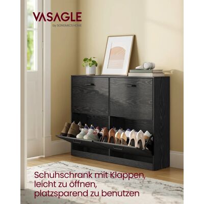 VASAGLE Schuhschrank 4 Klappen, Schuhkipper, Schuhregal, Schuhaufbewahrung, Trennwand verstellbar, für 16-28 Paar Schuhe, Flur VASAGLE Schuhschrank 4 Klappen, Schuhkipper, Schuhregal, Schuhaufbewahrung, Trennwand verstellbar, für 16-28 Paar Schuhe, Flur