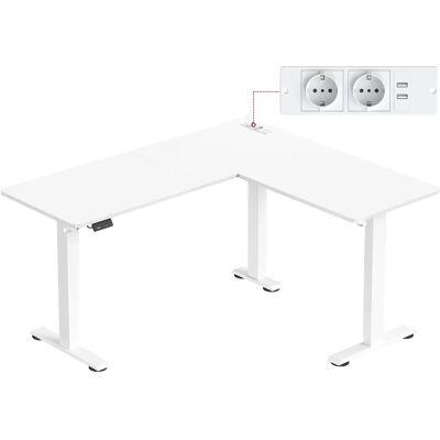 VASAGLE Höhenverstellbarer Schreibtisch elektrisch, L-förmiger Eckschreibtisch, 140 x 160 cm, mit Ladestation VASAGLE Höhenverstellbarer Schreibtisch elektrisch, L-förmiger Eckschreibtisch, 140 x 160 cm, mit Ladestation