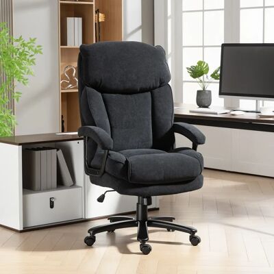 HOMCOM Chefsessel Bürostuhl bis 200 kg Ergonomischer Schreibtischstuhl mit Samtoptik, Hoher Rückenlehne, Höhenverstellbar Drehstuhl mit Breitem Sitz, Wippfunktion, für Büro und Homeoffice Schwarz HOMCOM Chefsessel Bürostuhl bis 200 kg Ergonomischer Schreibtischstuhl mit Samtoptik, Hoher Rückenlehne, Höhenverstellbar Drehstuhl mit Breitem Sitz, Wippfunktion, für Büro und Homeoffice Schwarz