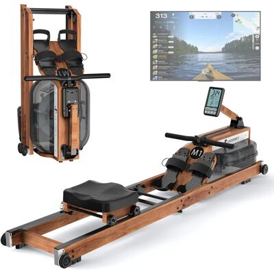 JASPORT M1 Rudergerät für Zuhause – klappbar und platzsparend, aus FSC-zertifiziertem Gummibaumholz, mit 20 L Wassertank, LCD-Monitor, Bluetooth, Kinomap-kompatibel, Tablet-Halter, max. Belastbarkeit JASPORT M1 Rudergerät für Zuhause – klappbar und platzsparend, aus FSC-zertifiziertem Gummibaumholz, mit 20 L Wassertank, LCD-Monitor, Bluetooth, Kinomap-kompatibel, Tablet-Halter, max. Belastbarkeit