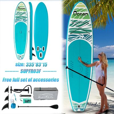 funwater Feath-R-Lite Ocean Aufblasbares Board SUP 335x83x15cm 11x34x6 Zoll, Tragfähigkeit 165kg für Erwachsene, mit 3 Paddeln, 3 Finnen, Knöchelkabel, Mehrzweckpumpe, Kamerahalter, 10L wasserdichter Tasche, funwater Feath-R-Lite Ocean Aufblasbares Board SUP 335x83x15cm 11x34x6 Zoll, Tragfähigkeit 165kg für Erwachsene, mit 3 Paddeln, 3 Finnen, Knöchelkabel, Mehrzweckpumpe, Kamerahalter, 10L wasserdichter Tasche,