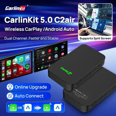 CarlinKit 5.0 C2Air 2-in-1 CarPlay Android Auto Wireless Adapter für kabelgebundene CarPlay- und Android-Auto-Fahrzeuge, Online-Upgrade, Plug & Play CarlinKit 5.0 C2Air 2-in-1 CarPlay Android Auto Wireless Adapter für kabelgebundene CarPlay- und Android-Auto-Fahrzeuge, Online-Upgrade, Plug & Play