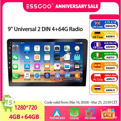 ESSGOO - Autoradio 9" 2 DIN - CarPlay kabellos - Car stereo ESSGOO - Autoradio 9" 2 DIN - CarPlay kabellos - Car stereo