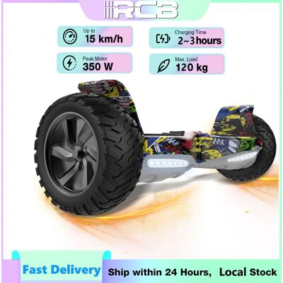 RCB Hoverboard in Zollgröße, selbstbalancierender Elektroroller mit APP-Steuerung, Bluetooth-Lautsprecher & LED-Lichtern, Geschenk für Kinder RCB Hoverboard in Zollgröße, selbstbalancierender Elektroroller mit APP-Steuerung, Bluetooth-Lautsprecher & LED-Lichtern, Geschenk für Kinder