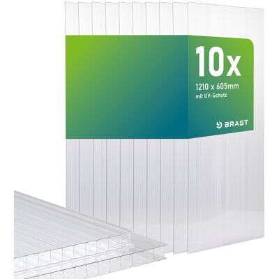 BRAST Hohlkammerplatten 10er Set 121x60,5 transparent BRAST Hohlkammerplatten 10er Set 121x60,5 transparent