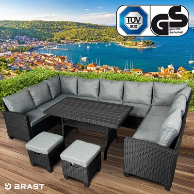Brast Polyrattan Garten Sitzgruppe FAMILY schwarz/grau Brast Polyrattan Garten Sitzgruppe FAMILY schwarz/grau