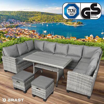 Brast Polyrattan Garten Sitzgruppe FAMILY grau/anthrazit Brast Polyrattan Garten Sitzgruppe FAMILY grau/anthrazit