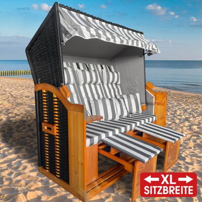 Brast XL Strandkorb 3-Sitzer OSTSEE grau/weiß gestreift Brast XL Strandkorb 3-Sitzer OSTSEE grau/weiß gestreift