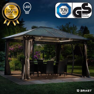 Brast Alu-Pavillon SUMMERDREAM 3x4m grau inkl. LEDs Brast Alu-Pavillon SUMMERDREAM 3x4m grau inkl. LEDs