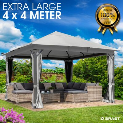 Brast Alu Pavillon INFINITY 4x4m hellgrau Brast Alu Pavillon INFINITY 4x4m hellgrau